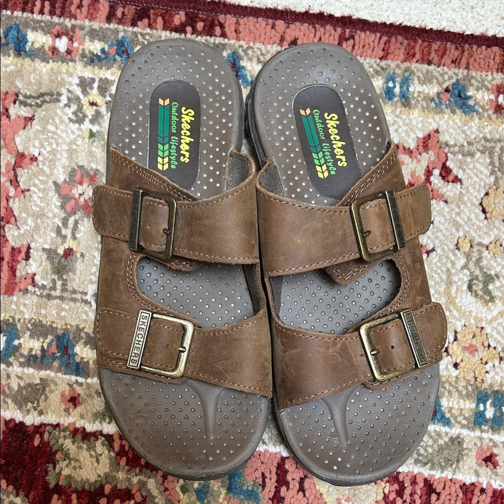 Skechers Kids Brown Double-Strap Sandals